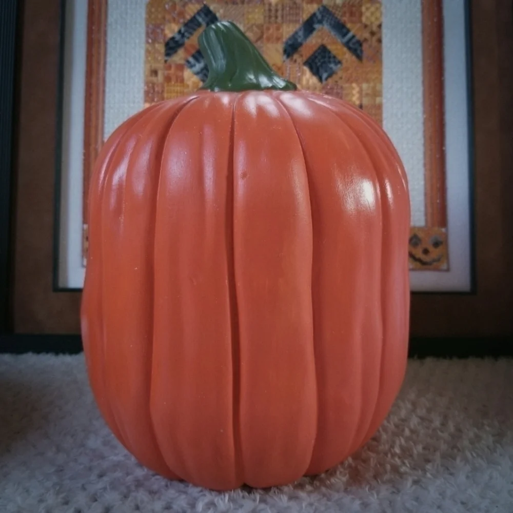 Vintage Halloween 80s Ceramic Pumpkin Man Head